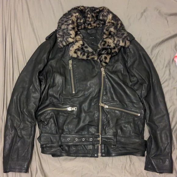 Joe's jeans leather moto jacket hot sale